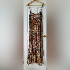 Free People Black Combo Forever Yours Smocked Slip